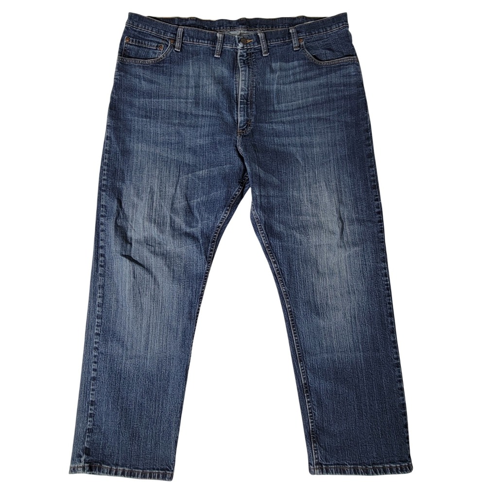 Wrangler Mens Relaxed Fit Straight Leg Blue Denim Jeans 44x29 97FXWXD